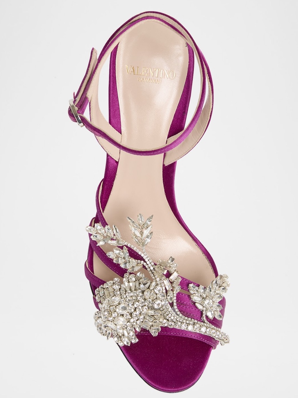 Valentino Garavani Ladycrush Strass Flower Ankle-Strap Sandals - Picture 2 of 4